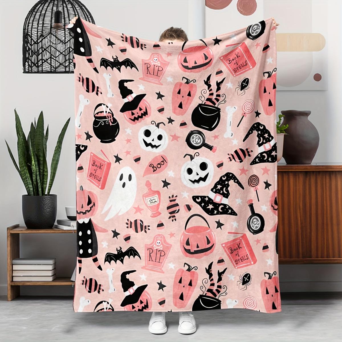 

1pc Halloween pumpkin themed blanket polyester fabric machine washable suitable for bedroom and living room decoration 75x100cm
