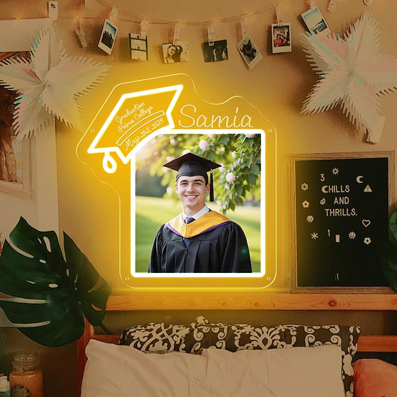 Custom Congrats Grad Neon Sign for Graduates, Personalized Dimmable Graduation Neon Name Gift for Class of 2025, Customizable Congrats Grad LED Light