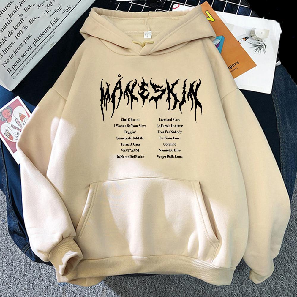Maneskin Unisex Streetwear Hoodie Men's Hooded Sweatshirts Branded Men's Clothing Fashion Oversized Hoodies Women Tops Clothes