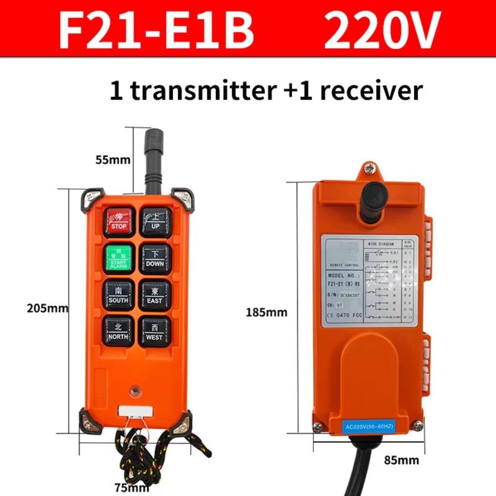 F21-E1B Electric Lift Hoist Wireless Switch Receiver 8 Buttons Wireless Crane Remote Control