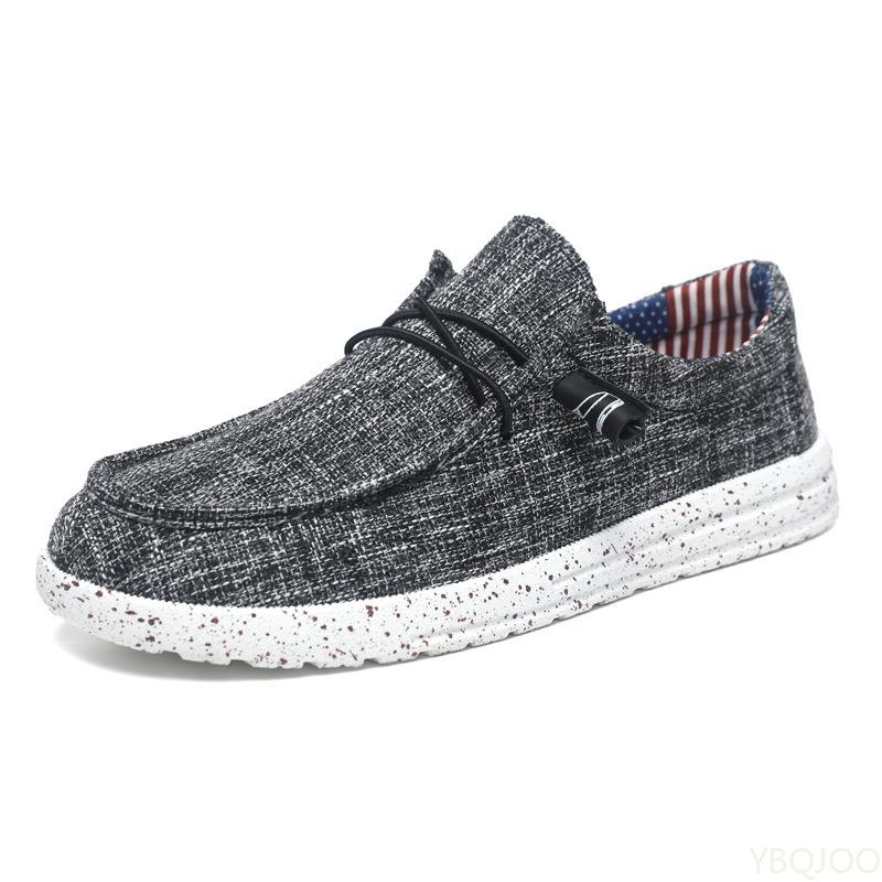 Fashion Fashionable casual trendy men's breathable lightweight lazy one foot on canvas shoes comfortable versatile flat shoes
