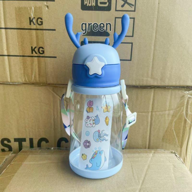 Lucky Belly Jumbo Water Bottle with Tea Infuser, Straw, High-Value Handle, and Convenient Ice Holder