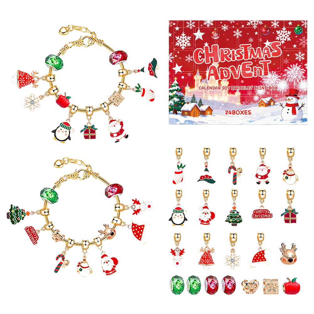 

Gold Set 24 Countdown Calendar Creative DIY Design Surprise Experience High-quality Materials Jewelry Christmas Gift