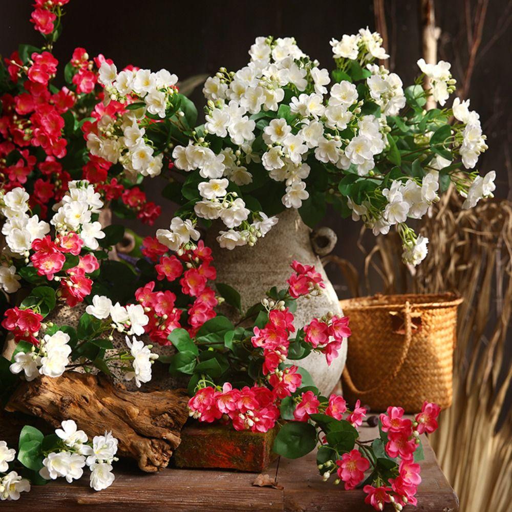 Long Stems Artificial Silk Jasmine Flower DIY Fake Flowers Simulation Jasmine Home Office