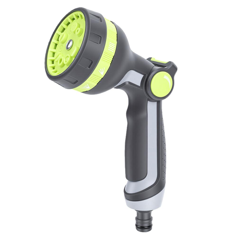 Garden Hose Nozzle Sprayer Lightweight Multifunctional High Pressure with Thumb Control for Car Washing Gray