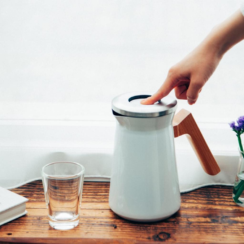 HARIO Stainless Steel Thermal 600ml Pot, Capacity, White, S-STP-600-W