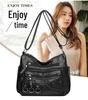 Trendy 2025 Washed Leather Shoulder Bag for Middle-aged & Elderly Women