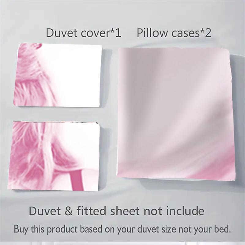 3Pcs Pink Fashion Portrait Bedding Sets For All Sizes New 3D Printed Bed Cover Comforter Duvet Cover Pillowcase Bedroom Decoration