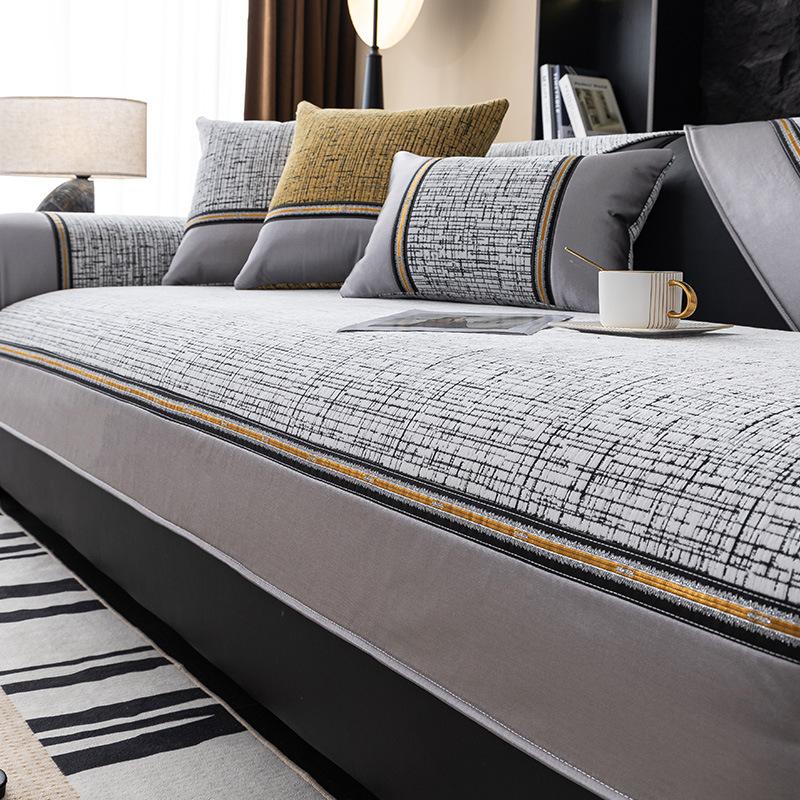 New Chenille Sofa Cushion Four Seasons Universal Light Luxury High Sense Seat Cushion Non-Slip Leather Sofa Cover Cover Cloth