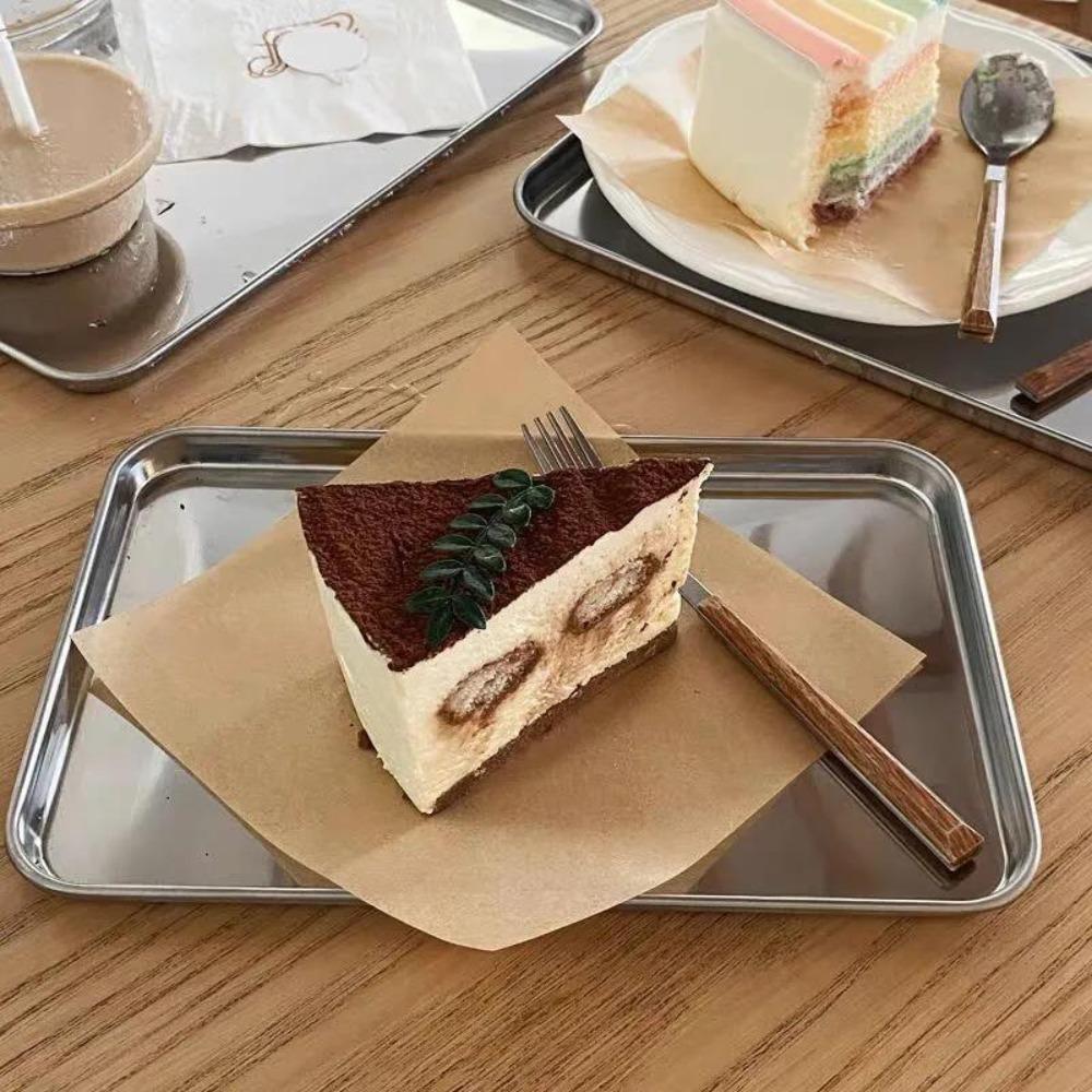 Fruit Meat Cake Dessert Plate 304 Stainless Steel Spitting Bone Dish New Storage Shallow Tray