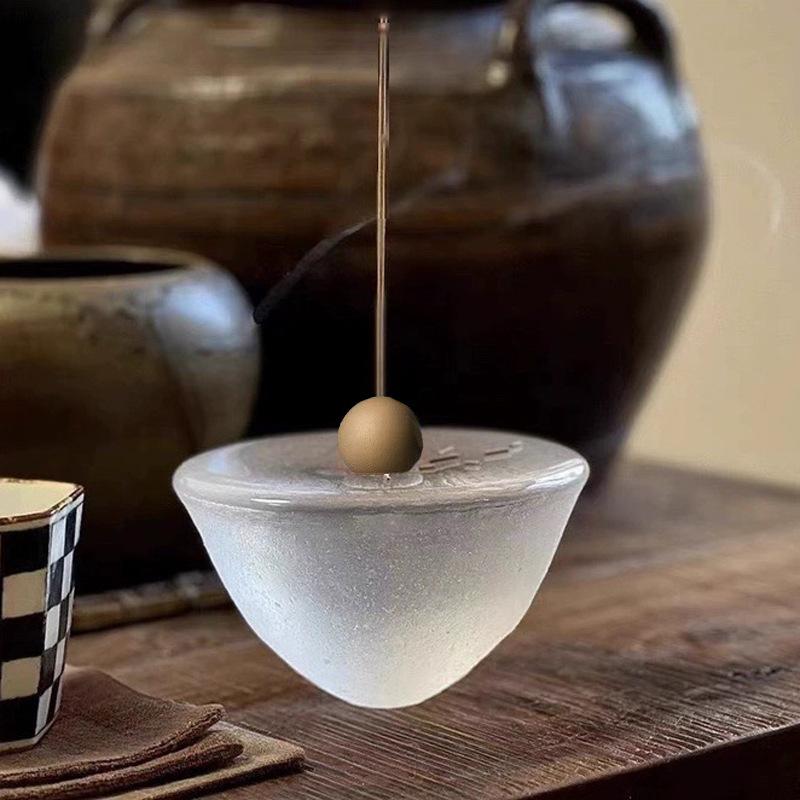 Handmade Glass Incense Holder Zen Tea Accessory