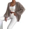 Cross-border Europe, America, Amazon women's clothing is popular, solid color loose large size knitted cardigan, comfortable single-row pearl buckle j