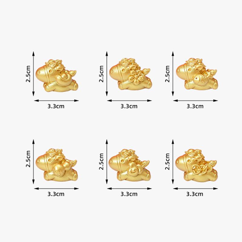 2026  Year Figurines Miniatures Cartoon Lucky Gold Horse Micro Landscape Ornaments Home Room Desk Decorations Gift