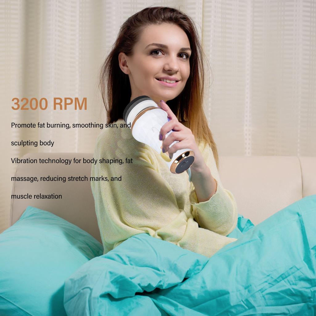 Cordless Cellulite Massager 12 Modes 10 Gears 3200 RPM Fat Burning Body Sculpting Machine for Waist Arm Leg