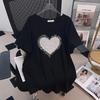 Plus Size Loose Fit Mid-Length Short-Sleeve Women's T-Shirt, Round Neck 200/300/350 Jin, Style 608