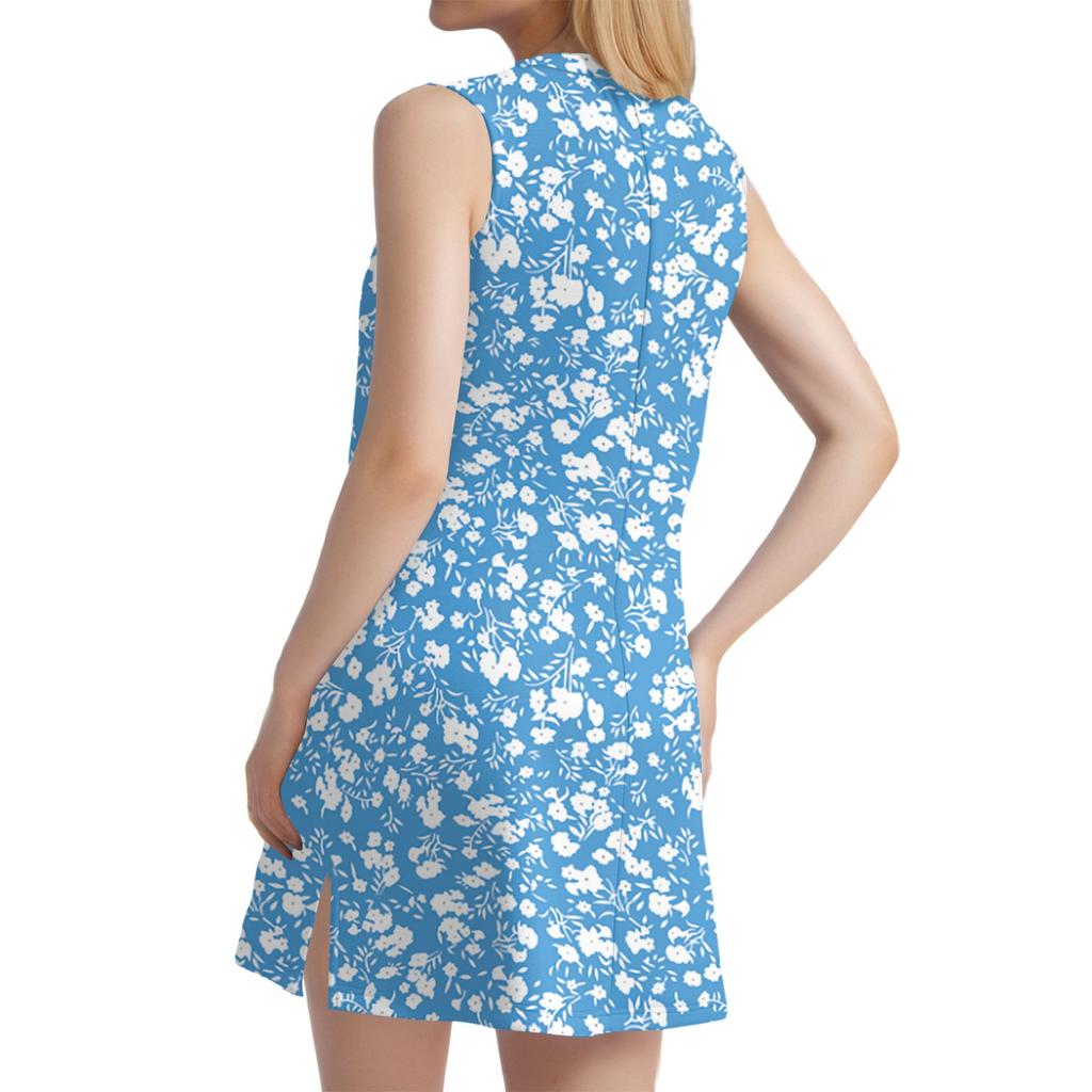 Women's V-neck Summer Casual Beach Vacation Women's Sleeveless Floral Print Sundress