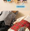 Plaid Handmade Fabric & Wood Grid Doll Figurines – Cute Mini Ornaments for Playhouse Decor
