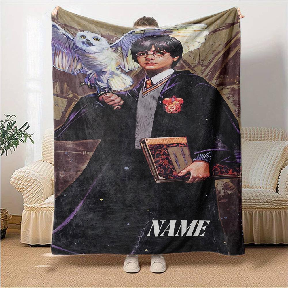Custom Name "Harry Potter Magical Journey" blanket for Couch & Bed, Plush Cozy Fuzzy Blanket Super Soft & Warm Blankets for Fall and Winter. 0908102