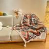 Bohemian Ethnic Knitted Throw Blanket - Nordic Shawl, Air Conditioning Cover, Tassel Bed End Blanket for Homestay.