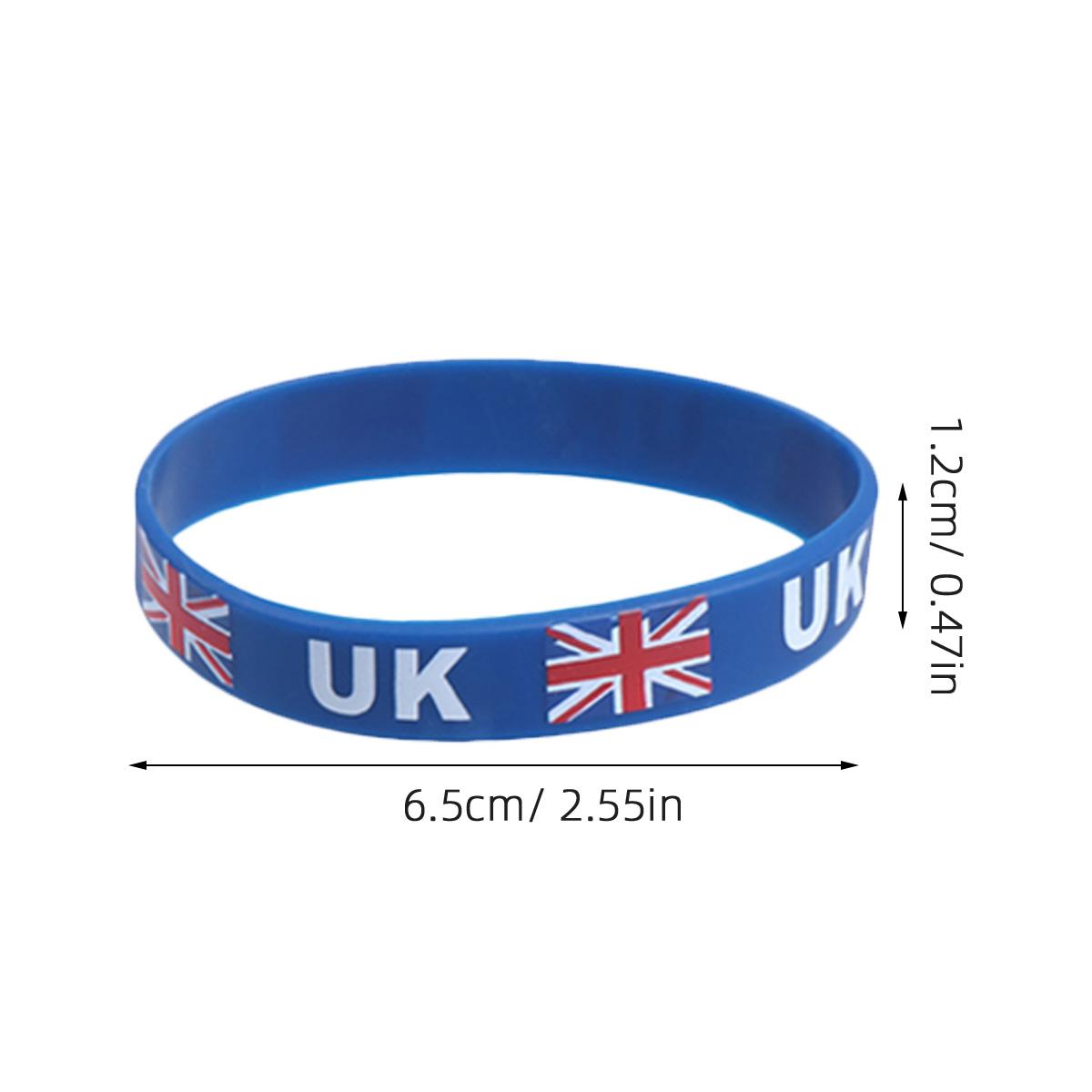

10 шт. Силіконовий браслет на зап ястя, один розмір підходить більшості, з принтом прапора, національний браслет для шанувальників змагальних перегонів