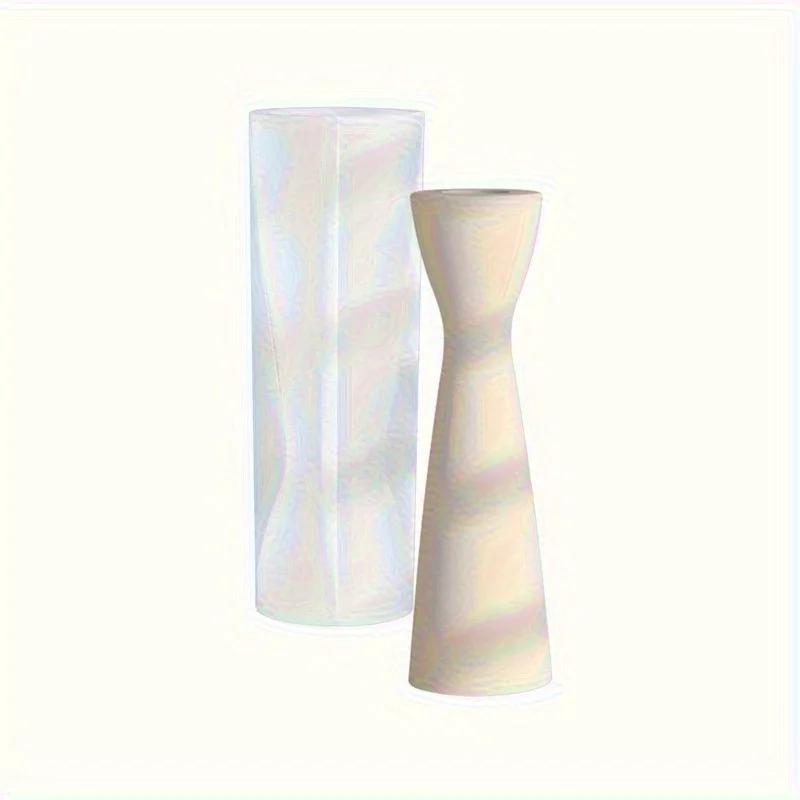 Portacandele Stampo in Silicone Fai da Te Candela Gesso Base Ornamento Stampo per Decorazione Casa Posiziona Candele