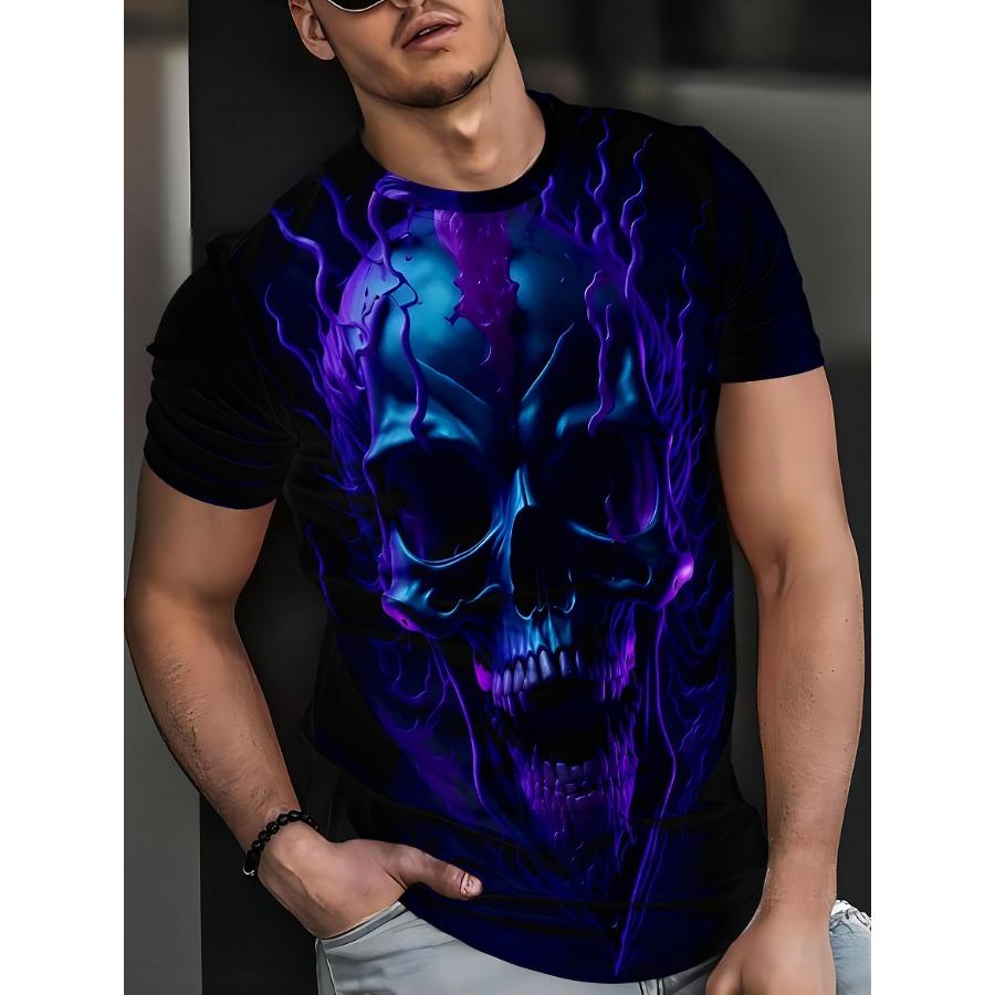 Tricou cu imprimeu 3D cu animale de modă Tricouri cu model de leu Tricou cu mânecă scurtă cu gâtul O Tricou cu mânecă scurtă de vară Tricouri pentru bărbați respirabile Îmbrăcăminte cu desene animate pentru bărbați