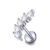 1PC Titanium Cubic Zirconia Stud Earrings Tragus Helix Piercing Internally Threaded Labret Piercing Lip Ring Jewelry for Women