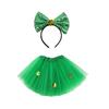 Stpatricks Day Lucky Green Clover Adult Sequin Yarn Short Skirt Hoop Festival