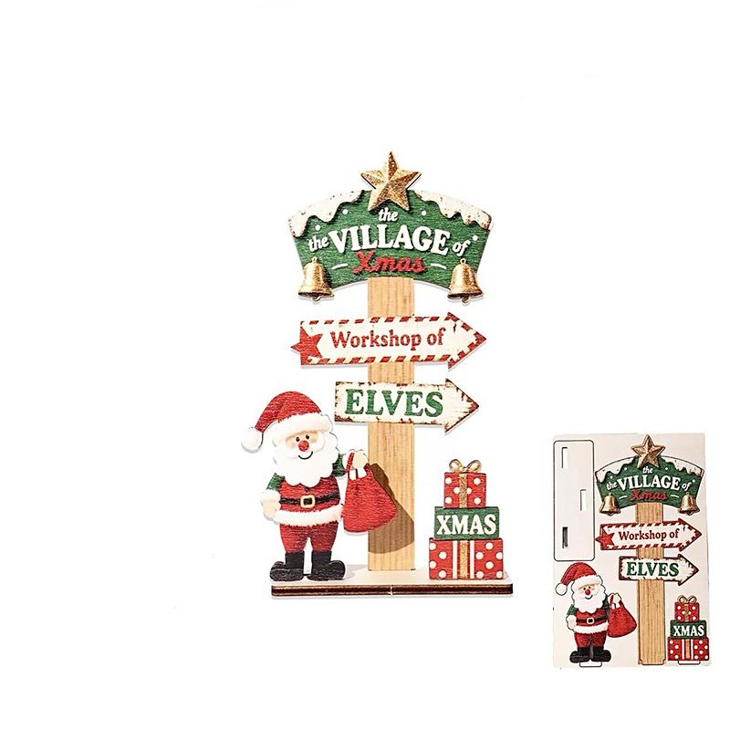 

Wooden Xmas Ornaments Santa Claus Snowman Christmas Home Decoration Year Desktop Decor Navidad