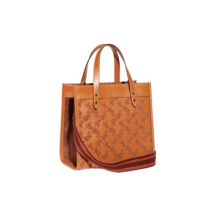 Coach Field 22 Classic Horse And Carriage Print Snap Closure Detachable Shoulder Strap Leather Tote Bag Women Tote Yellow CD750-V5UWP