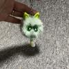 Cartoon Hairball Cat Pendant Decorative Cute Elf Small Briquettes Keychain Kawaii Plush Cat Plush Ball Key Chain Women Men
