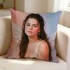 American pop Singer-Songwriter S-Selena G-Gomez  Pillow Case Square Double-Sided Sofa Cushion Cover Bedroom Bedside Pillow