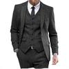 Men's Slim Fit Herringbone Three-Piece Suit for Business, Banquets, and Weddings