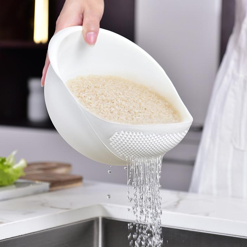 Rice Bowl Drain Basket Fruit Bowl Washing Drain Basket Multi-purpose Home Kitchen Organizer Rice Basket Screen Filter Colander