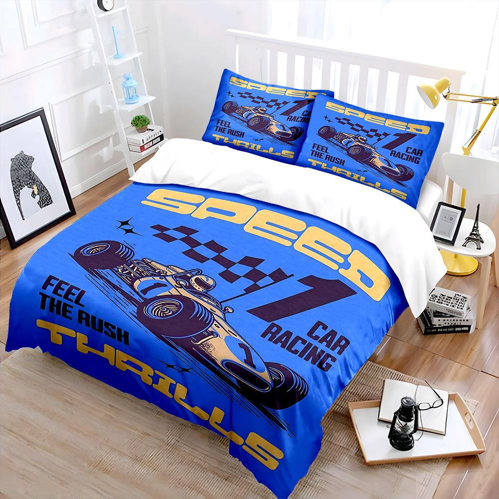 Car Racing Poster Bedding Set for