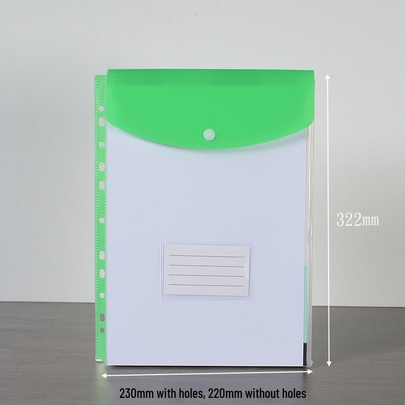 3D Vertical A4 Transparent Student Exam File Bag with 11 Pockets