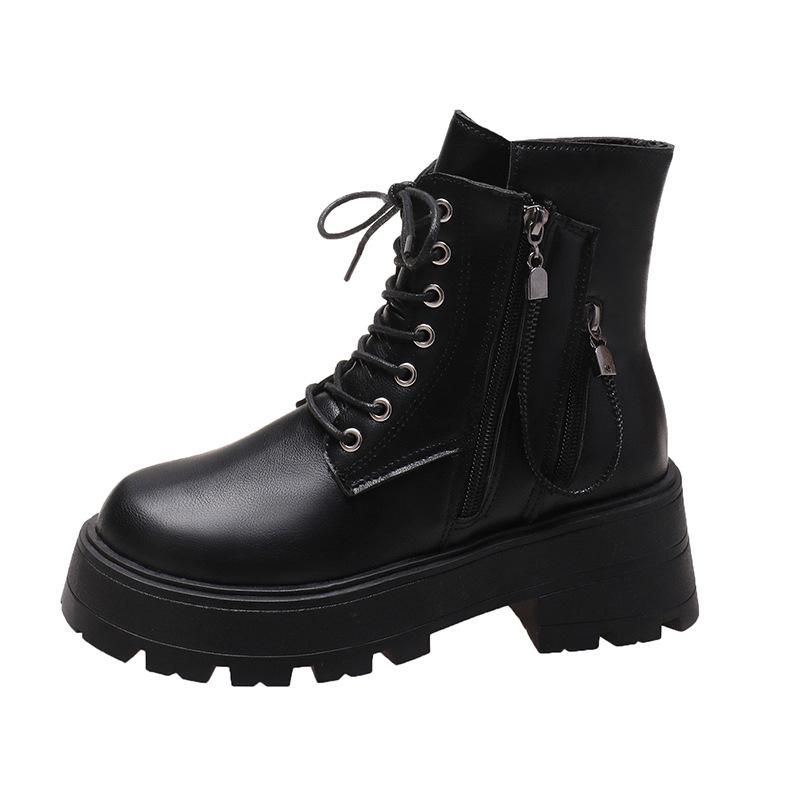 

Fashion Women Ankle Boots Fashion 2025 Autumn Women Short Boots Women Platform Zipper Retro British Anti Slip Shoes Zipper Botas Mujer 40