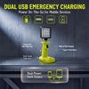 Portable LED Work Light Night-time Lighting Construction Site Floodlight Suitable for Ryobi 18V Batteries for Outdoor Camping