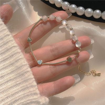 Bracelet Opale Pour Femmes Bracelet Amour Asymétrique Bracelet Simple Personnalité Mode Bijoux Étudiants Cadeaux d'Anniversaire