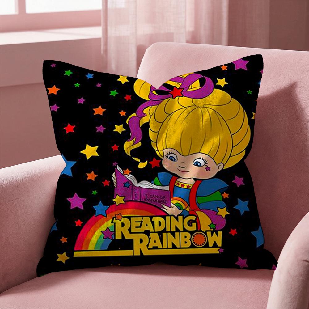 R-Rainbows Cute Brite Cushion Cover Multi-Scene Pillow Cover for Home & Car - Reversible, Soft & Durable for Daily Use