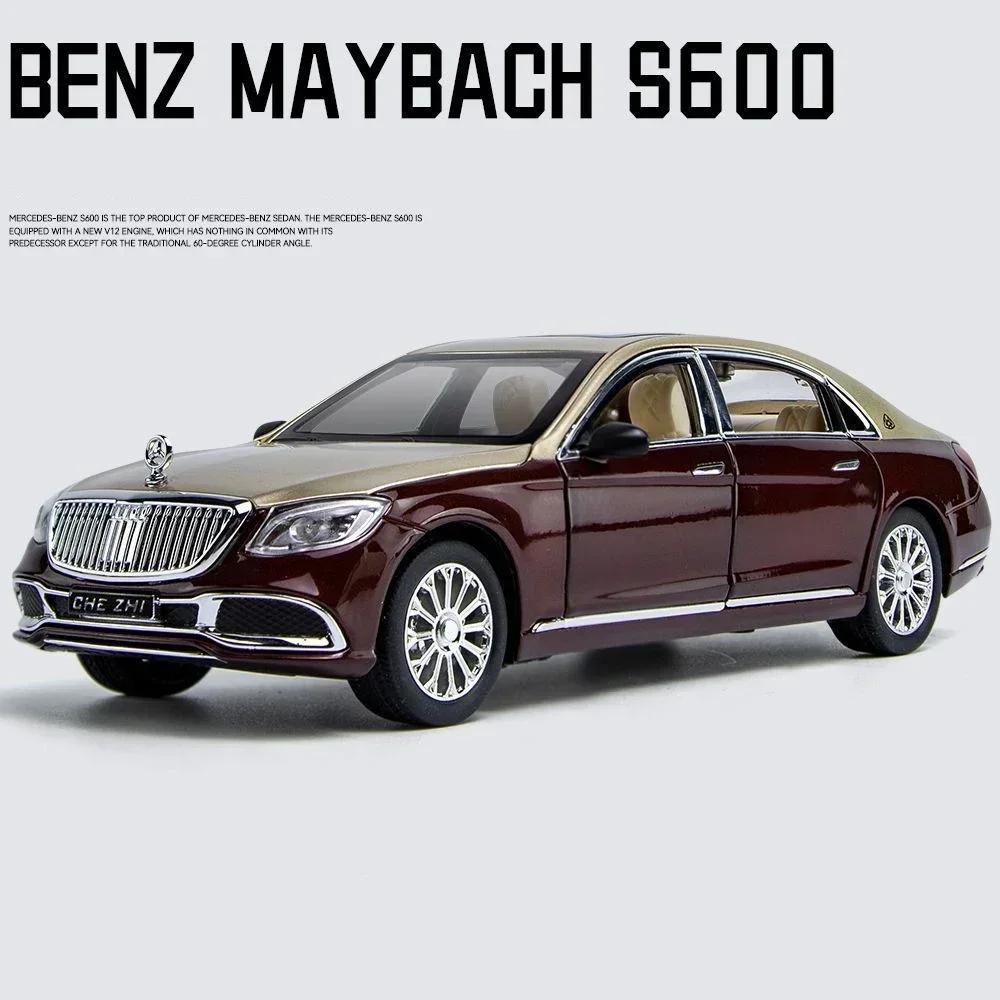 New 1:24 Maybach S600 Metal CarsModel Diecast Alloy High Simulation Vehicles Car Model 6 Doors Can Be Opened Toys Gift