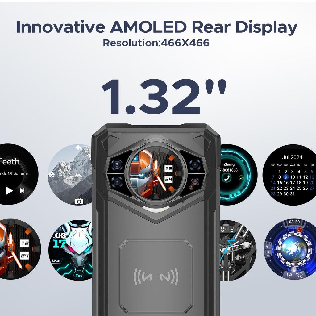 DOOGEE S200 X Odolný Smartphone 5G, 32GB+512GB(2TB), 1,32'' AMOLED zadní displej, 10100 mAh/33 W, 100 MP + 20 MP, 6,72'' FHD+ 120 Hz