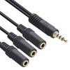3.5MM Audio Splitter Cable Plated Connector Male to Female 1 Input 3 Output Stereo Jack Adapter Headset Audio AUX Splitter Cord