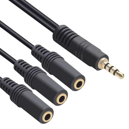 3.5MM Audio Splitter Cable Plated Connector Male to Female 1 Input 3 Output Stereo Jack Adapter Headset Audio AUX Splitter Cord