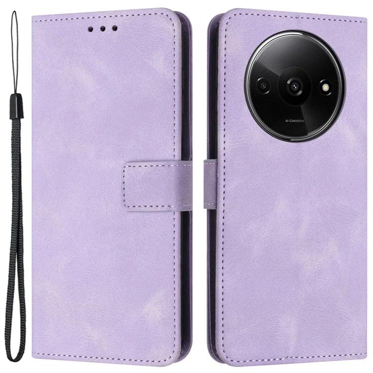 Pouzdro pro Xiaomi Redmi A3 / Poco C61 4G s magnetickým uzávěrem a jednobarevným pouzdrem z umělé kůže.