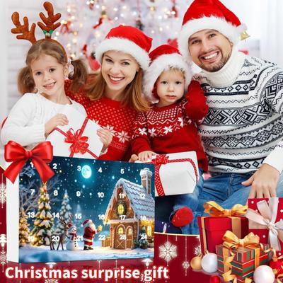 Weihnachtswichtel Adventskalender 2025 24-Tage Kalender Countdown Winterszene Feiertagsdeko Sammelfiguren Wichtel Set für Familie