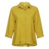 Women's Cotton And Linen Lace Color Button Up Shirt Upper Hem Short Sleeve