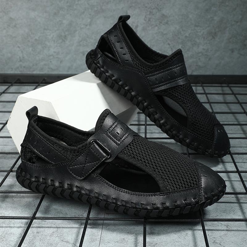 Hollow Out pánské letní boty prodyšné pánské ležérní síťované mokasíny nové ultralehké pánské měkké tenisky ručně vyráběné sandály pro volný čas