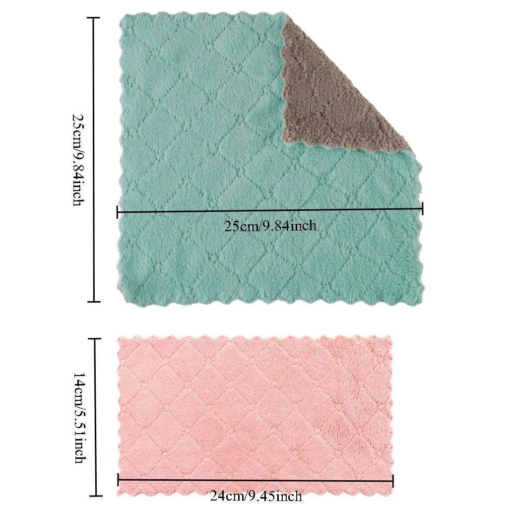 10Pcs Microfiber Dish Cloths Double Sided Multi-Purpose Kitchen Towels Fast Drying Stain Resistant Tableware Cleaning Rags
