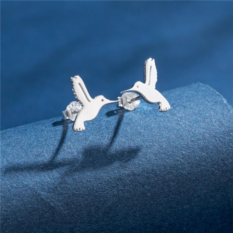 Mini 925 Sterling Copper Stud Earrings for Girls Cartoon Animal Ear Studs Fashion Dinosaur Butterfly Bat Ear Piercing Zircon